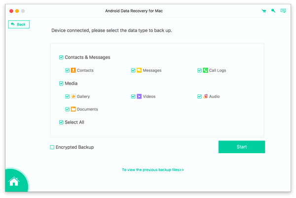 Choose Data to Backup