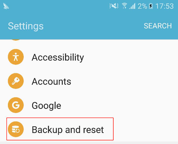 Backup and Reset