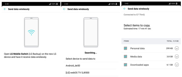 Backup LG data with WiFi