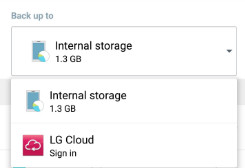 Select backup location