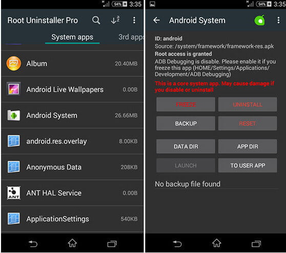 Uninstall System Apps