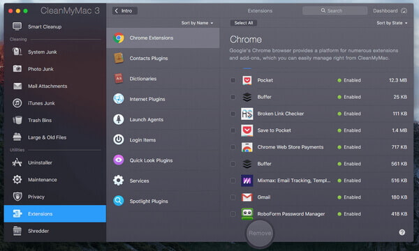 CleanMyMac 3 Extensions