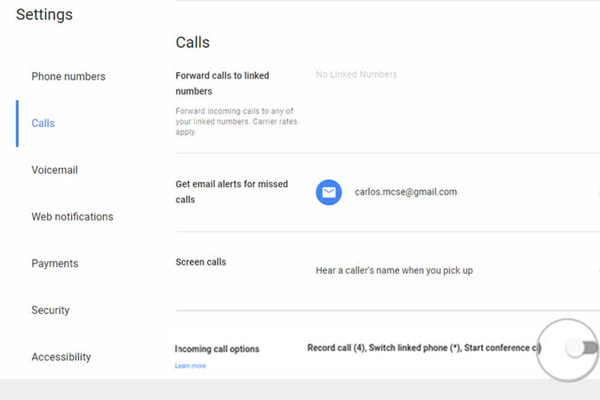 Google Voice Recoder Feature