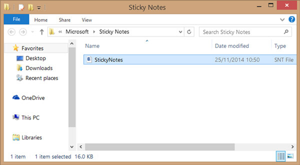 Sticky Notes Location