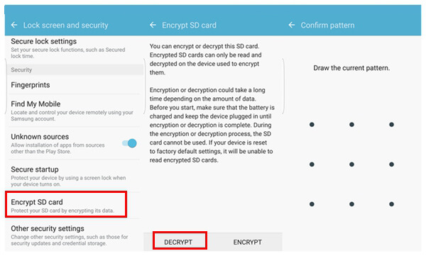 Decrypt SD Card Android