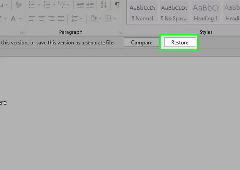 Restore in Word