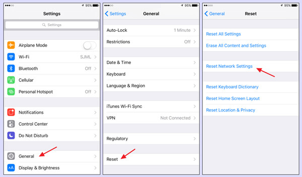 Reset network settings iPhone