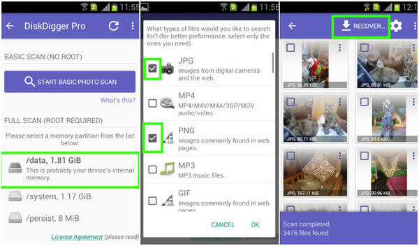 Recover Deleted Photos from Android Using DiskDigger