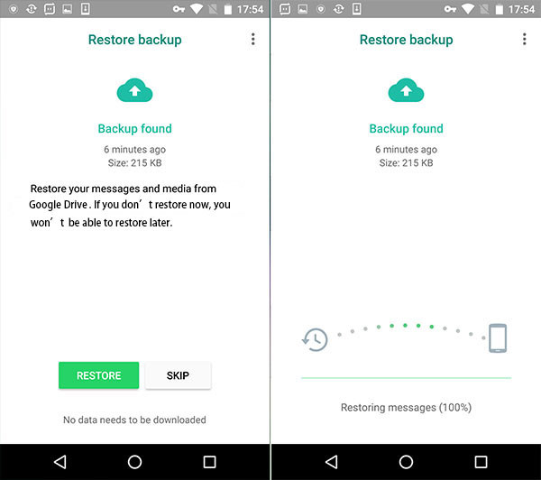 Restore WhatsApp Chat from Google Drive