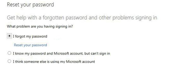 Reset Hotmail Password