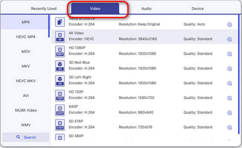 Set The Output Video