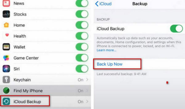 Choose the iCloud Backup