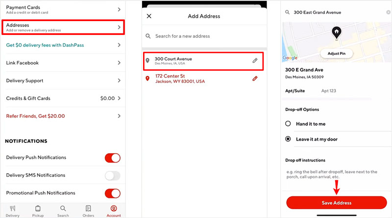 Change Your Location in DoorDash