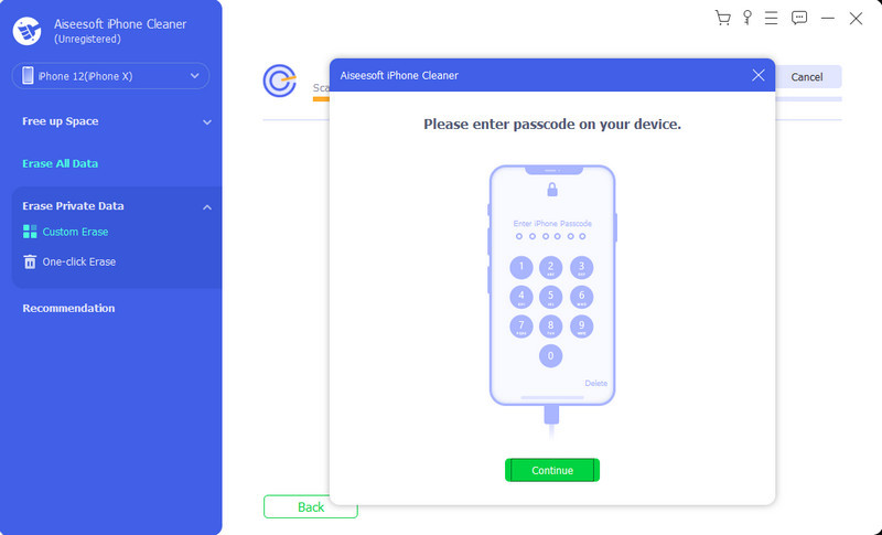 Aiseesoft iPhone Cleaner Custom One Click Erase