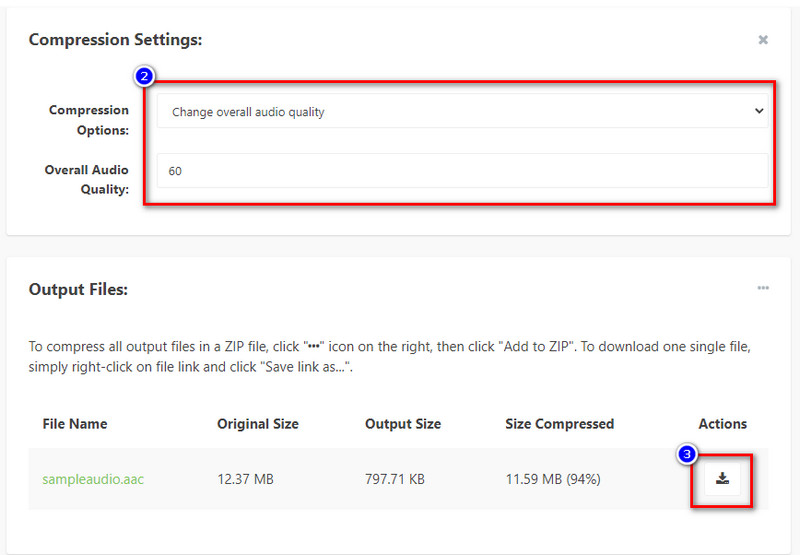 Change AAC Compression and Save