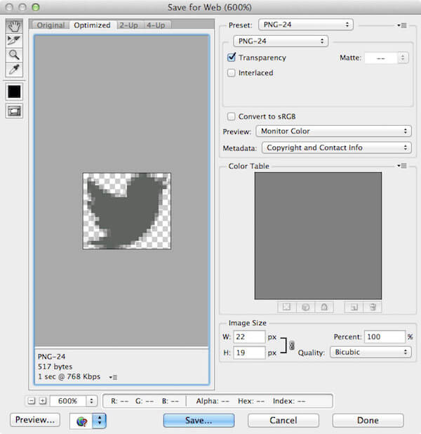 Photoshop compress png