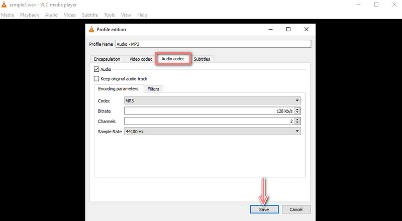 Edit Parameters Compress