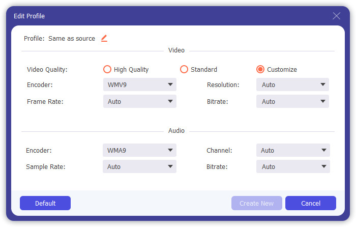 Change Profile Settings