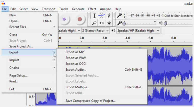 Audacity Convert WAV to MP3