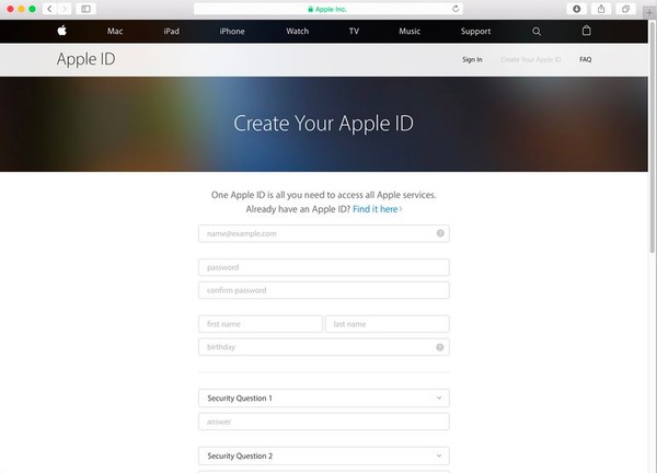 Create Your Apple ID