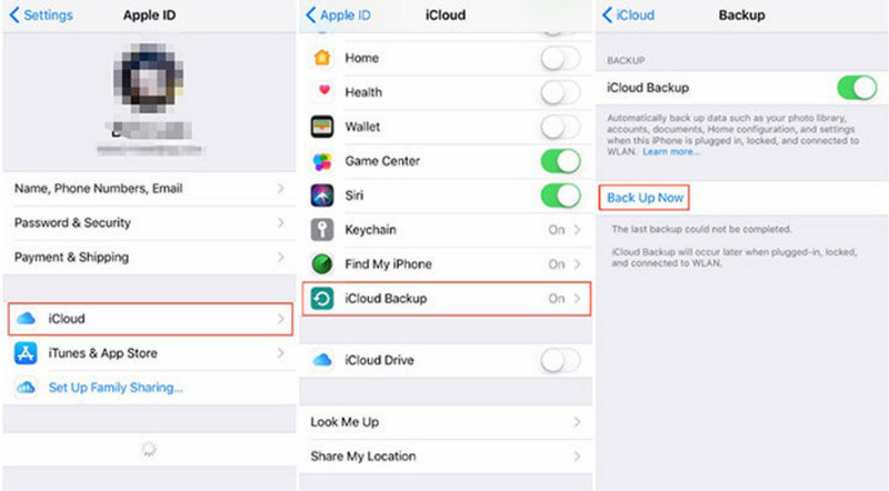 iPhone iCloud Backup Message