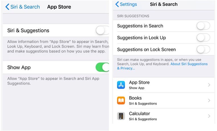 Turn Off Siri Search Suggestions