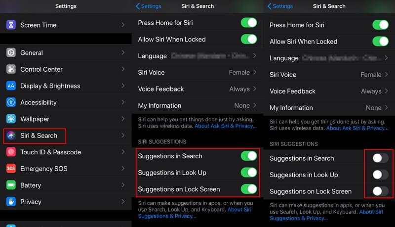 Turn Off Siri Search Suggestions iPhone