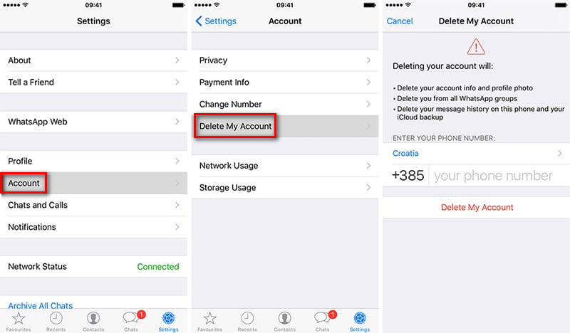 Delete WhatsApp Account