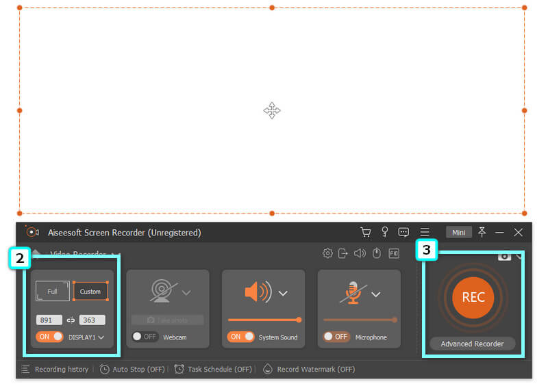 Adjust Frame Size and Record