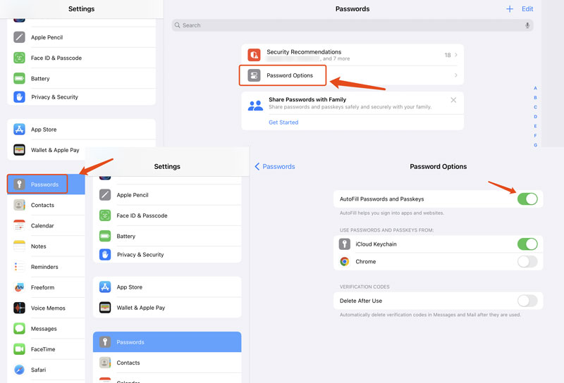 Enable Password Autofill on iPad iPhone