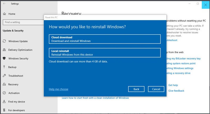 Reinstall Windows 10 Choose A Way