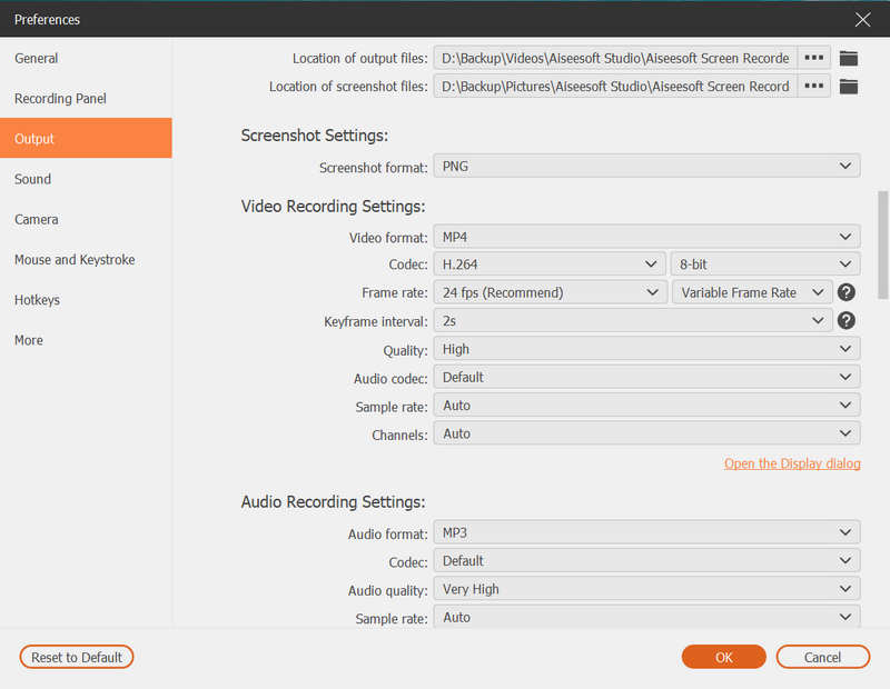 Change Output Format