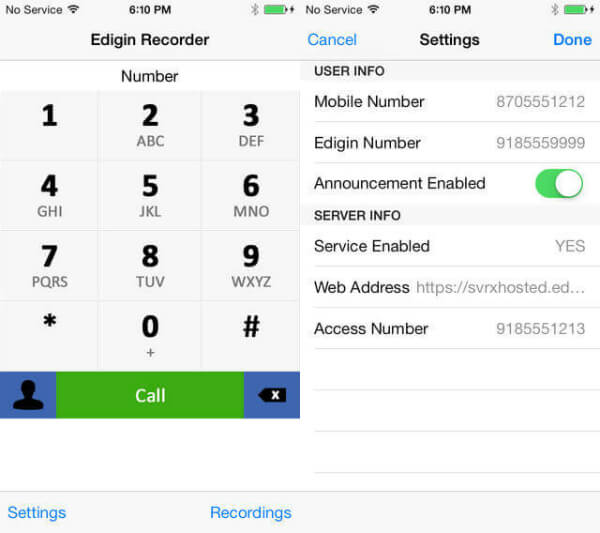 Edigin call recorder