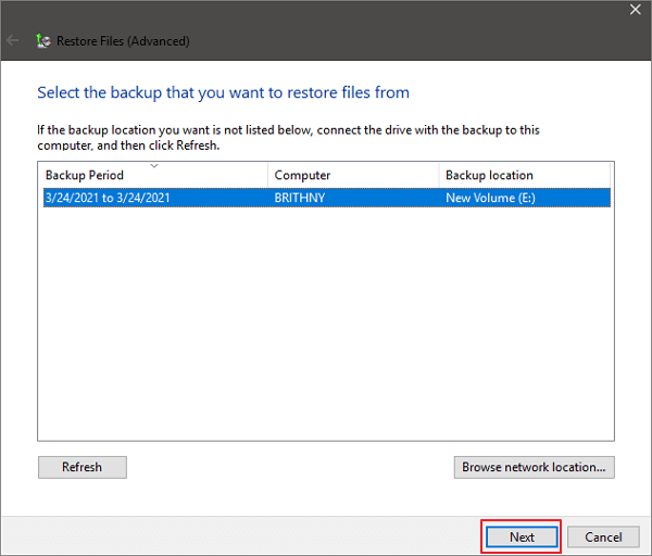 Recover Deleted Files From Backup Feature