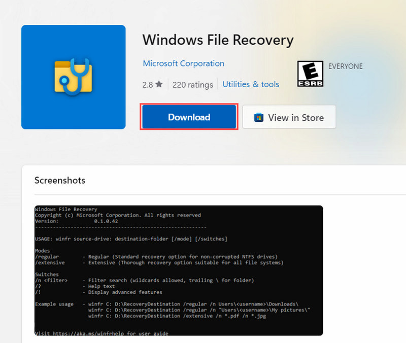 Windows File Recovery