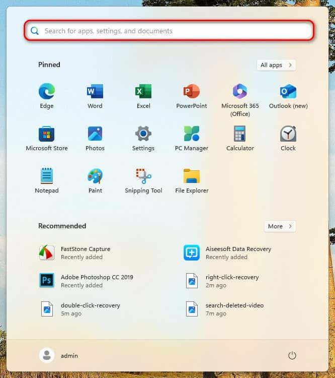 Start Menu Search