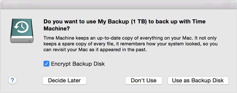 Select Backup Disk