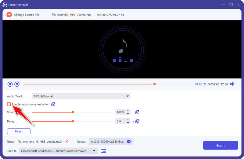 Audio Noise Reduction Activate