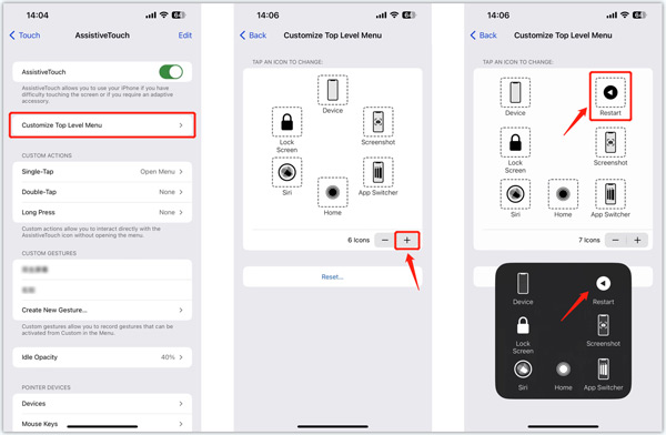 Restart iPhone without Power Button via AssistiveTouch