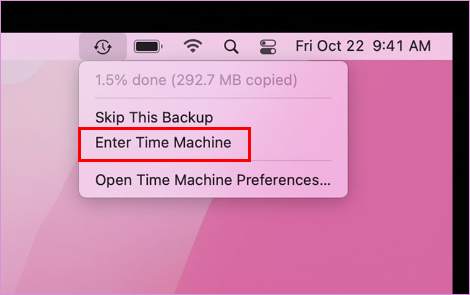 Enter Time Machine