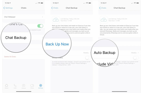 Make WhatsApp icloud Backup