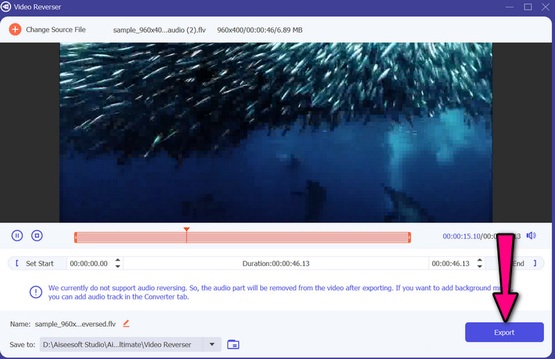 Export Reversed Video