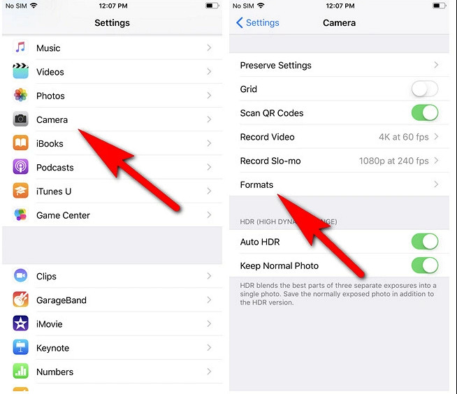 Change Format on iOS