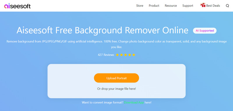 Aiseesoft Free Background Remover Online