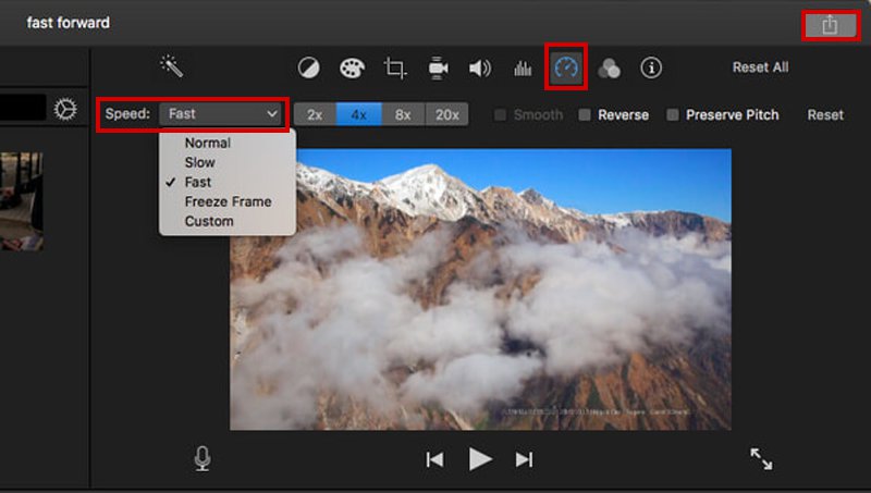 Speed up videos on iMovie mac