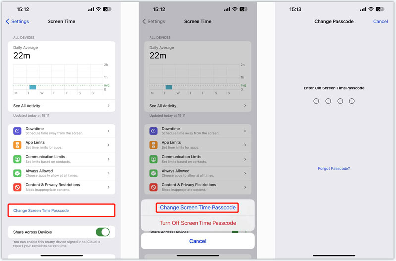 Change Screen Time Passcode