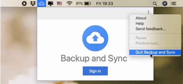 Quit Backup And Sync