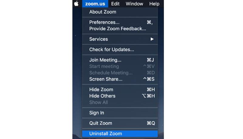 Default Function Uninstall Zoom On Mac