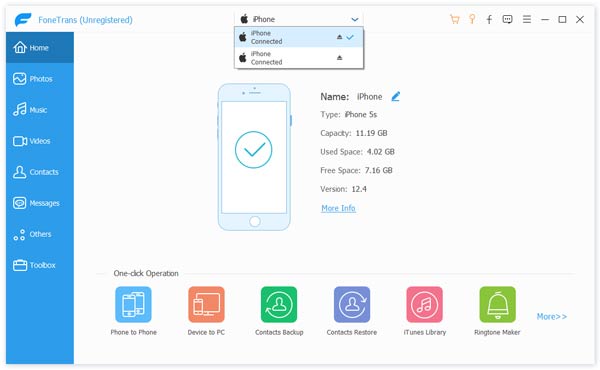 Connect 2 iPhones to tranfer contacts from iPhone to iPhone