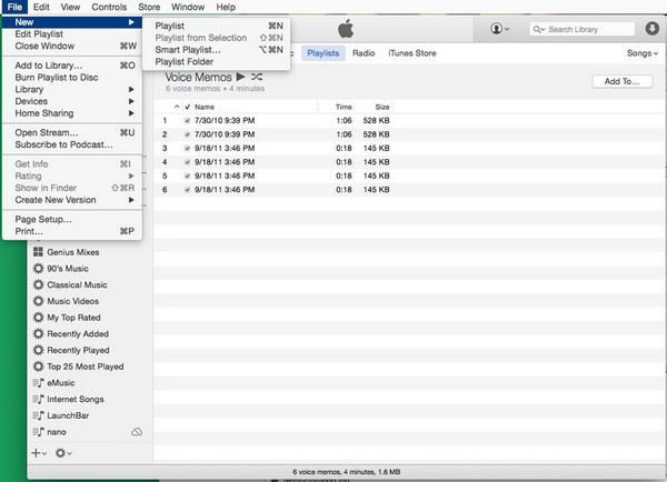 Create New Playlist using iTunes